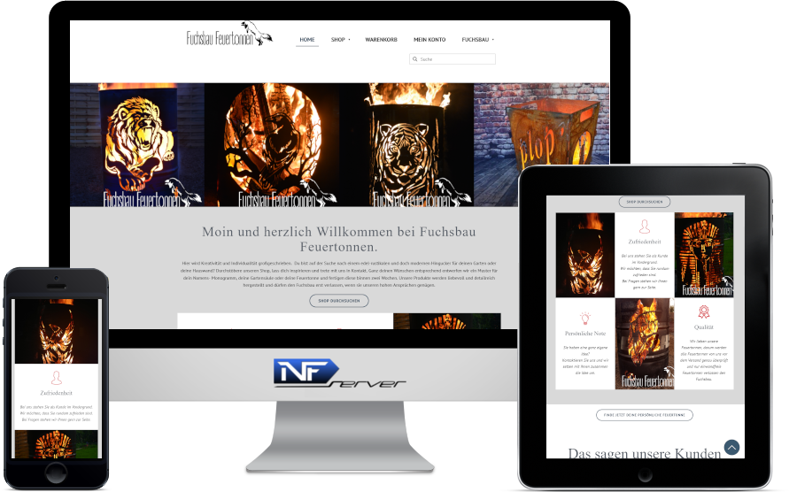 NF-Server.de entwickelt für Fuchsbau-Feuertonnen einen online Shop mit modernen Design