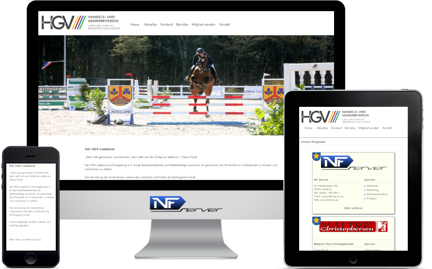 NF-Server.de entwickelt die Webseite vom HGV Ladelund Karlum Bramstedtlund und Westre aus Nordfriesland an der Nordsee